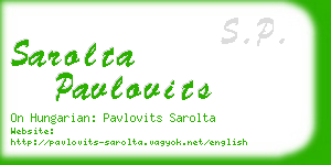 sarolta pavlovits business card